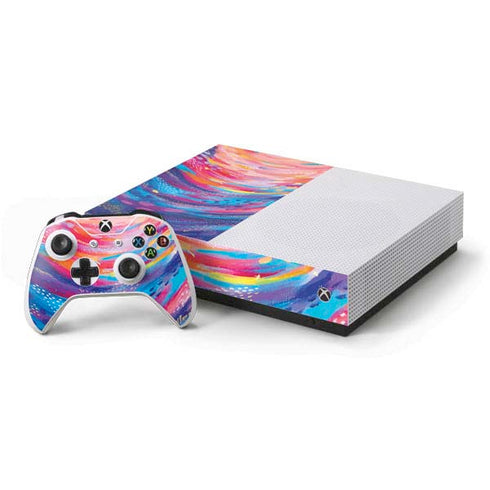 Etta Vee Rainbow Wave Brush Stroke Xbox One S All-Digital Edition Bundle Skin