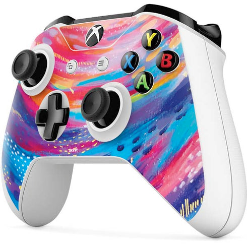 Etta Vee Rainbow Wave Brush Stroke Xbox One S Controller Skin