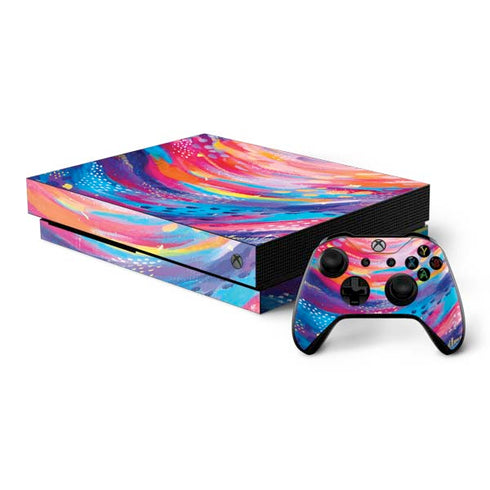 Etta Vee Rainbow Wave Brush Stroke Xbox One X Bundle Skin