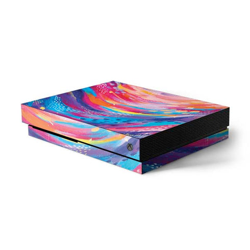 Etta Vee Rainbow Wave Brush Stroke Xbox One X Console Skin