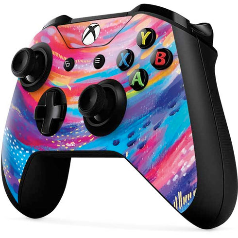 Etta Vee Rainbow Wave Brush Stroke Xbox One X Controller Skin