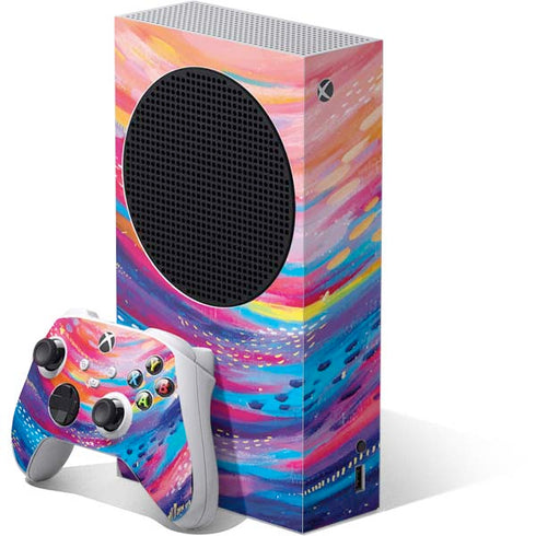 Rainbow Wave Brush Stroke by Etta Vee Xbox Series S Skins