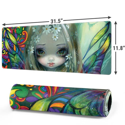 Rainbow Winged Yoga Fairy by Jasmine Becket-Griffith Gaming Mouse Pad