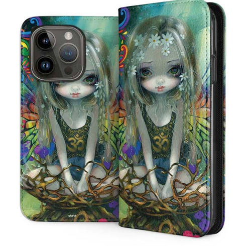 Rainbow Winged Yoga Fairy by Jasmine Becket-Griffith iPhone 15 Pro Folio Case