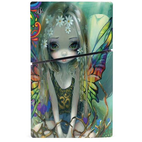 Rainbow Winged Yoga Fairy by Jasmine Becket-Griffith PS5 Slim Disk Console Skin