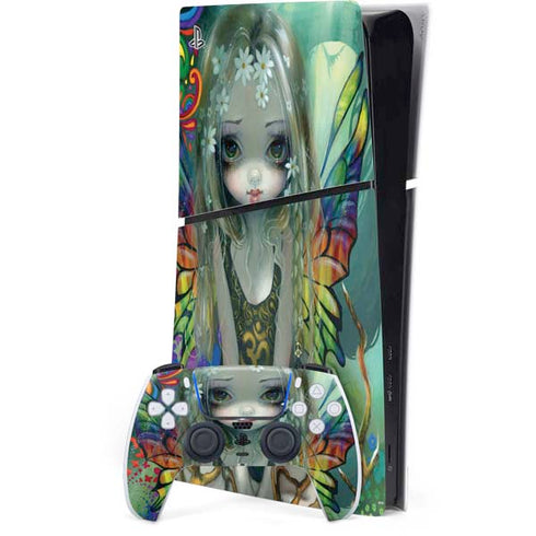 Rainbow Winged Yoga Fairy by Jasmine Becket-Griffith PS5 Slim Digital Edition Console Skin