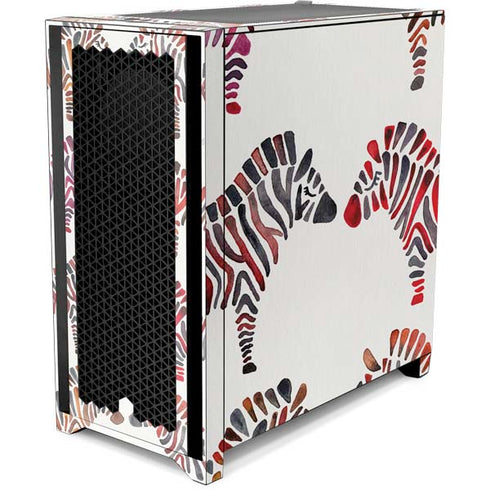 Cat Coq Rainbow Zebras Corsair 4000D Tempered Glass Mid-Tower ATX Case Skin