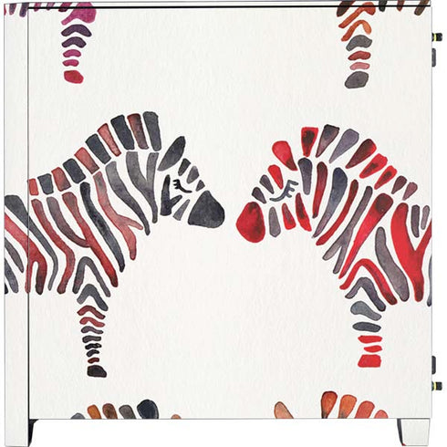 Cat Coq Rainbow Zebras Corsair 4000D Tempered Glass Mid-Tower ATX Case Skin