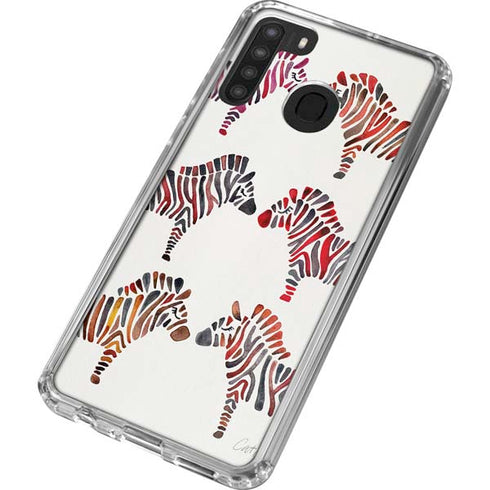 Cat Coq Rainbow Zebras Galaxy A21 Clear Case