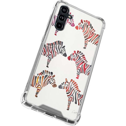 Rainbow Zebras by Cat Coq Galaxy A54 5G Clear Case