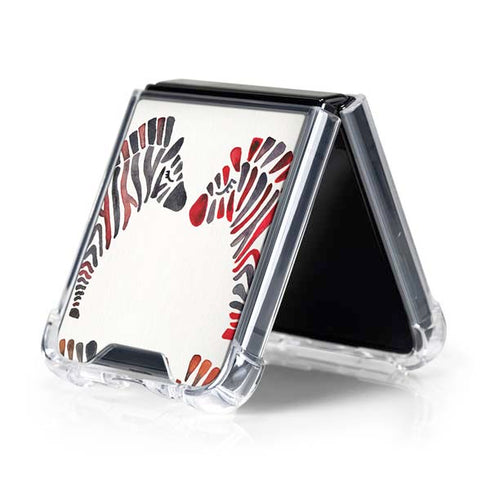 Rainbow Zebras by Cat Coq Galaxy Z Flip5 5G Clear Case