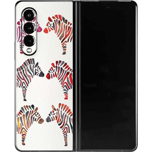 Cat Coq Rainbow Zebras Galaxy Z Fold3 5G Skin