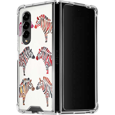 Cat Coq Rainbow Zebras Galaxy Z Fold4 5G Clear Case