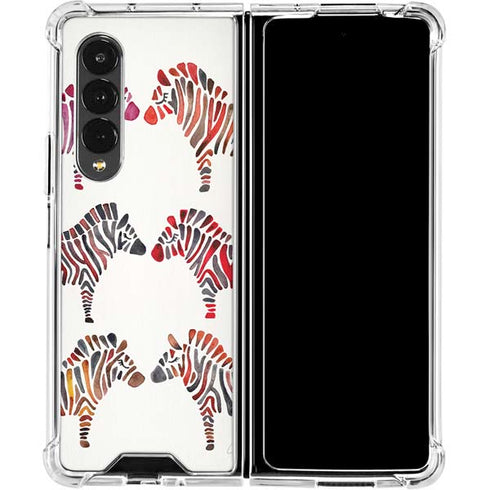 Cat Coq Rainbow Zebras Galaxy Z Fold4 5G Clear Case