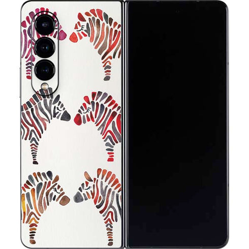 Cat Coq Rainbow Zebras Galaxy Z Fold4 5G Skin