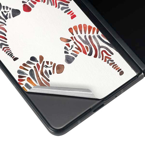 Cat Coq Rainbow Zebras Galaxy Z Fold4 5G Skin