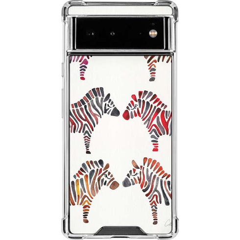 Cat Coq Rainbow Zebras Google Pixel 6 Clear Case