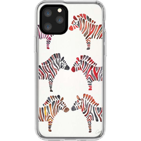 Rainbow Zebras by Cat Coq iPhone 11 Pro Clear Case