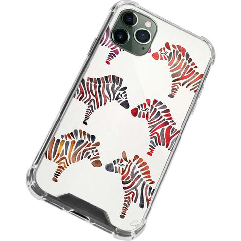 Rainbow Zebras by Cat Coq iPhone 11 Pro Max Clear Case