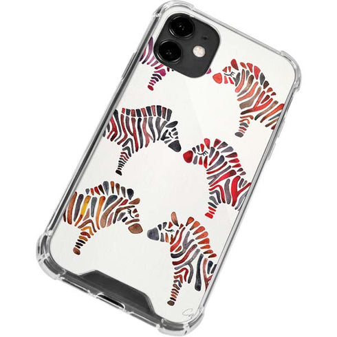 Cat Coq Rainbow Zebras iPhone 12 Clear Case