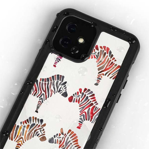 Cat Coq Rainbow Zebras iPhone 12 Mini Waterproof Case