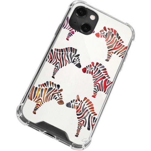 Cat Coq Rainbow Zebras iPhone 13 Mini Clear Case