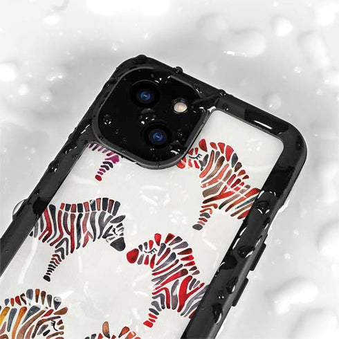 Cat Coq Rainbow Zebras iPhone 13 Mini Waterproof Case