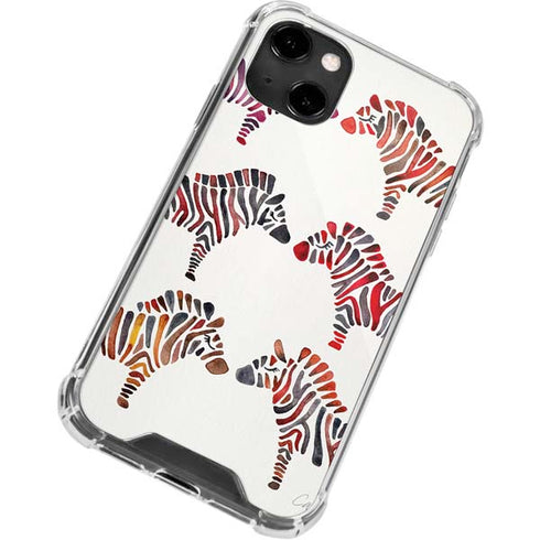Cat Coq Rainbow Zebras iPhone 14 Clear Case