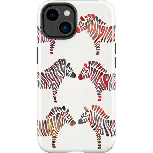 Cat Coq Rainbow Zebras iPhone 14 Plus Impact Case