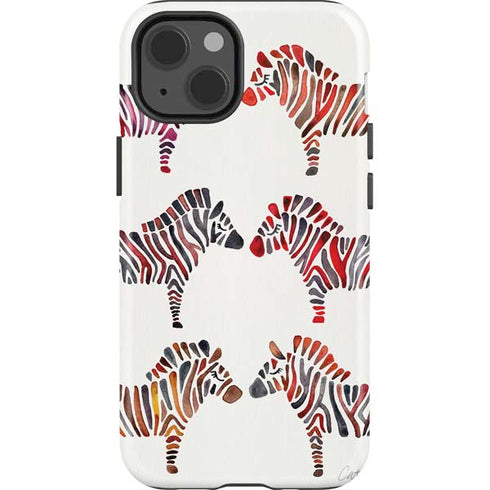 Rainbow Zebras by Cat Coq iPhone 15 Impact Case