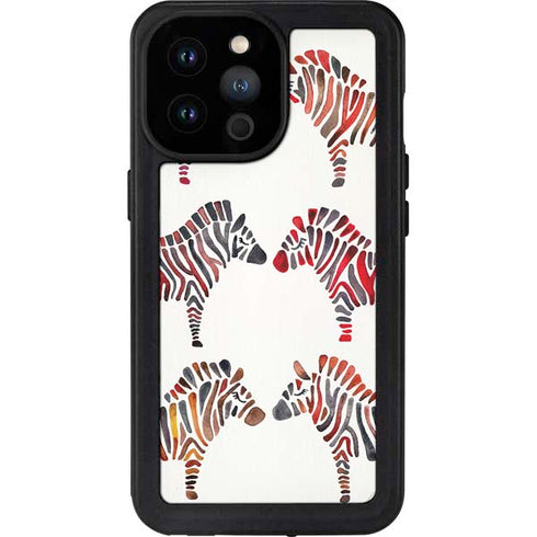 Cat Coq Rainbow Zebras iPhone 14 Pro Max Waterproof Case