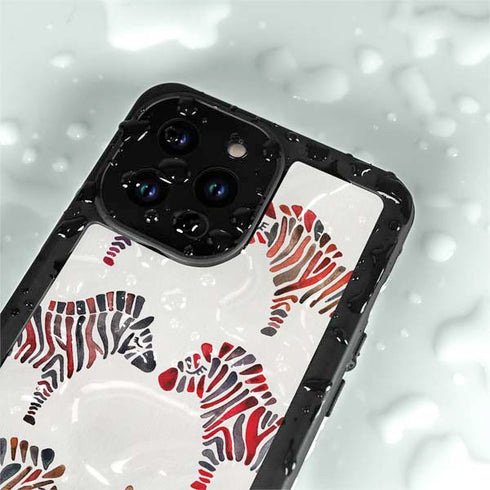 Cat Coq Rainbow Zebras iPhone 14 Pro Max Waterproof Case