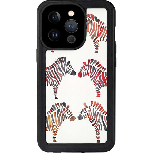 Cat Coq Rainbow Zebras iPhone 14 Pro Waterproof Case