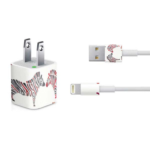 Cat Coq Rainbow Zebras iPhone Charger (5W USB) Skin