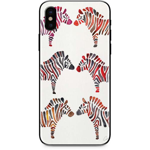 Cat Coq Rainbow Zebras iPhone XS Skin
