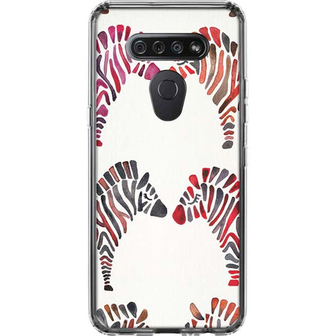 Rainbow Zebras by Cat Coq LG K51/Q51 Clear Case