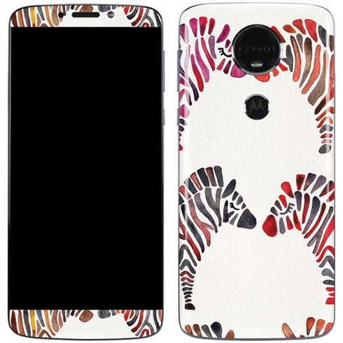 Cat Coq Rainbow Zebras Moto E5 Plus Skin