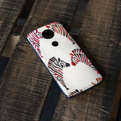 Cat Coq Rainbow Zebras Moto E5 Plus Skin
