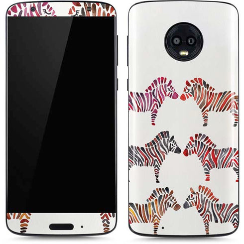 Cat Coq Rainbow Zebras Moto G6 Skin