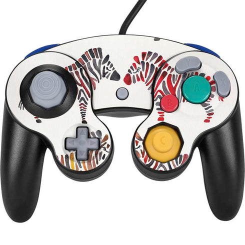 Cat Coq Rainbow Zebras Nintendo GameCube Controller Skin