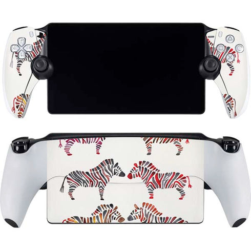 Rainbow Zebras by Cat Coq PlayStation Portal Remote Player Skin
