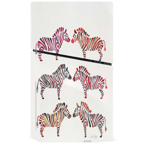 Rainbow Zebras by Cat Coq PS5 Slim Disk Bundle Skin