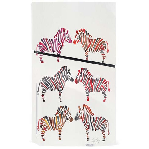 Rainbow Zebras by Cat Coq PS5 Slim Disk Console Skin