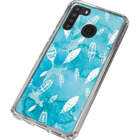 Raining Feathers Galaxy A21 Clear Case