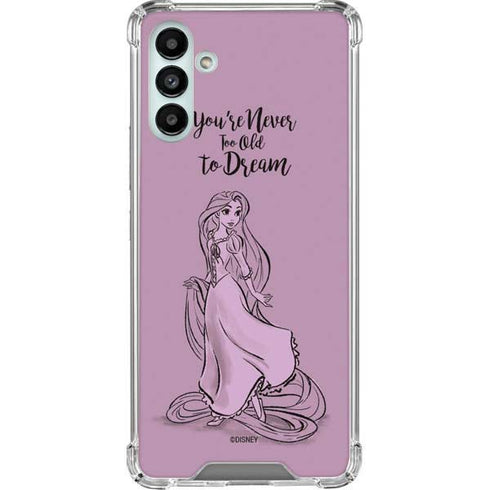 Disney Princess Rapunzel Never Too Old To Dream Art Galaxy A13 5G Clear Case