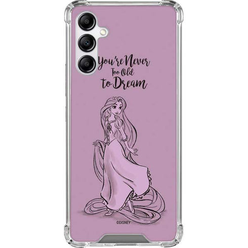 Disney Princess Rapunzel Never Too Old To Dream Art Galaxy A14 5G Clear Case