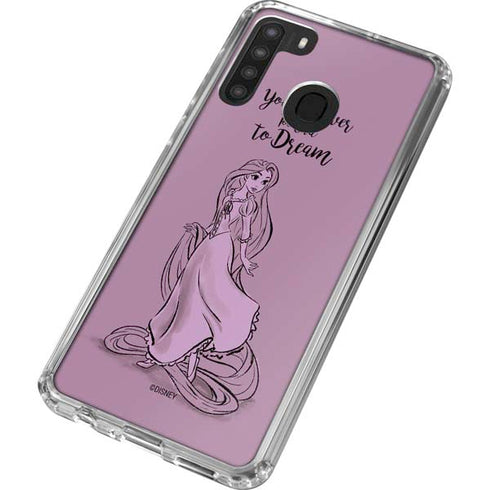 Disney Princess Rapunzel Never Too Old To Dream Art Galaxy A21 Clear Case