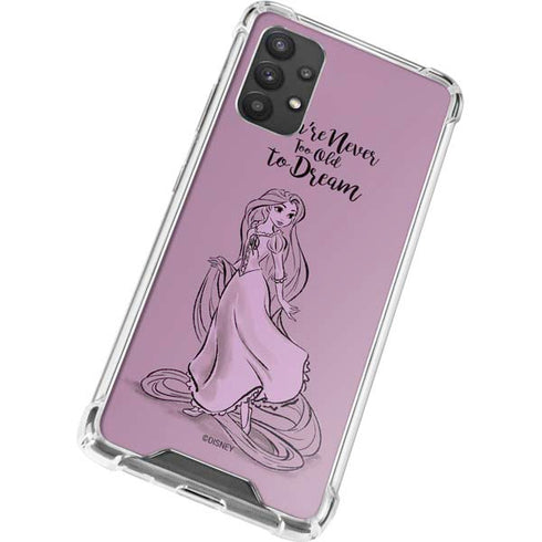 Disney Princess Rapunzel Never Too Old To Dream Art Galaxy A32 5G Clear Case