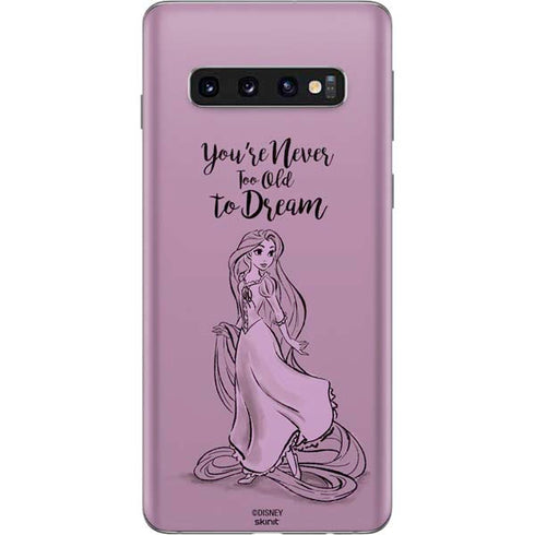 Disney Princess Rapunzel Never Too Old To Dream Art Galaxy S10 Skin