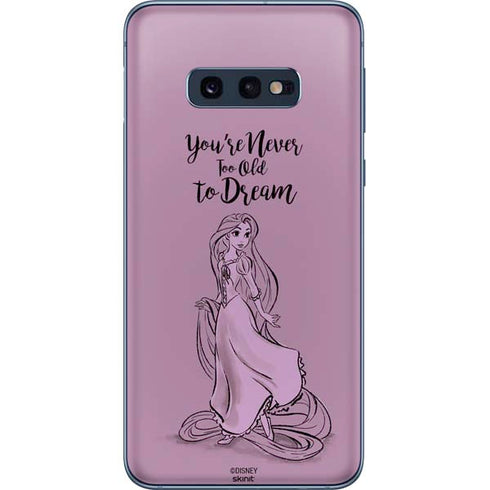 Disney Princess Rapunzel Never Too Old To Dream Art Galaxy S10e Skin